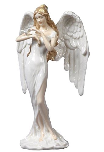 Figura Porcelana Angel Guardian Con Paloma