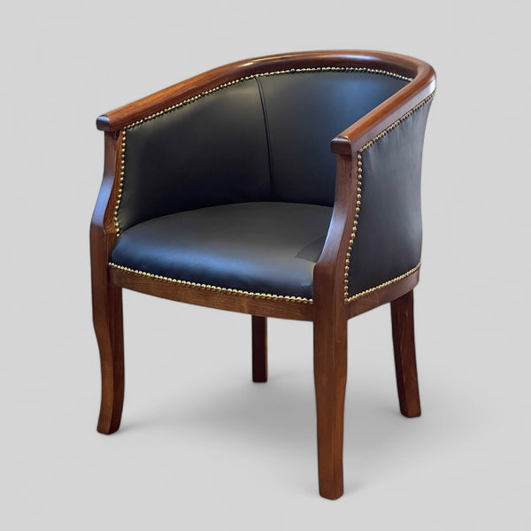 SILLON BIEDERMIER PIEL NEGRA