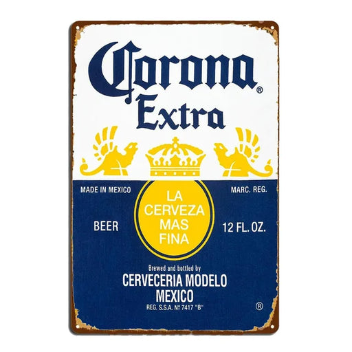 Cartel Lamina Vintage Cerveza Clasica Corona