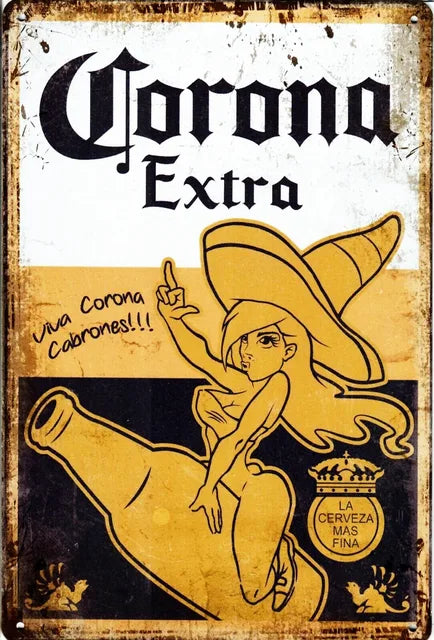 Cartel Lamina Vintage Cerveza Viva Corona